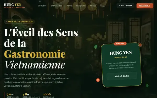 Site de Hung Yen, restaurant vietnamien à Paris