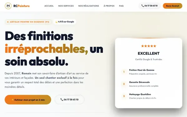 Site de RC Peinture, artisan peintre en Essonne