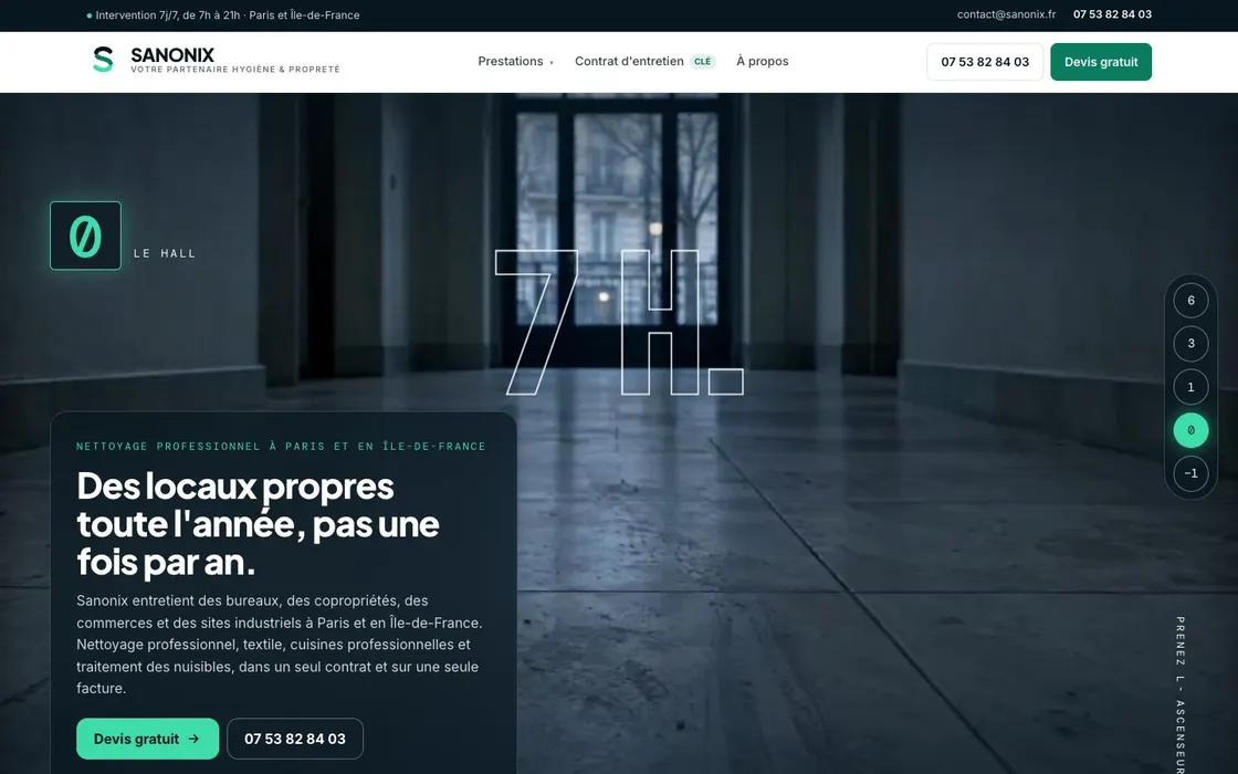 Page d'accueil du site Sanonix